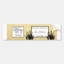 Water Bottle Label Cattail/Dragonfly Silhouette fl Bumper Stickers