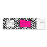 Water Bottle Label Hot Pink Zebra Print bumper stickers