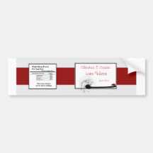 Water Bottle Label Lady Bug on Dandelion Red Silho Bumper Sticker