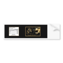 Water Bottle Label Mis XV Gold Black