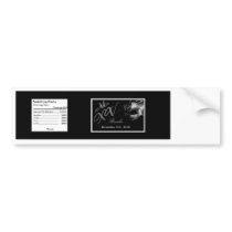 Water Bottle Label Mis XV Silver Black