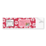 Water Bottle Label Pink Hawaiian Luau Tropical bumper stickers