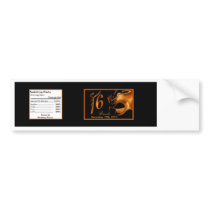Water Bottle Label Sweet 16 Orange Black