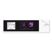 Water Bottle Label Sweet 16 Purple Lilac Black