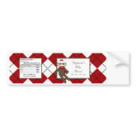 Water Bottle Red Sock Monkey Argyle bumper stickers
