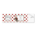 Water Bottle Red Sock Monkey bumper stickers
