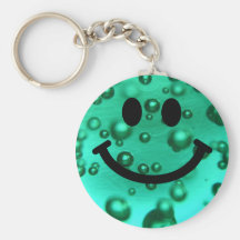 Water bubbles smiley key chain