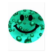 Water bubbles smiley post card