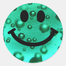 Water bubbles smiley stickers