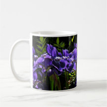 Water Colour Blue Iris Floral Coffee Mug
