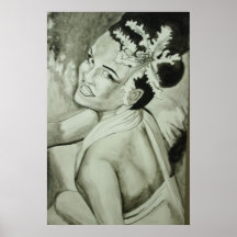 water colour portrait by Matty B Poster