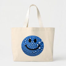 Water droplets smiley canvas bags