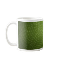 Water drops on a spider  web (Green) Coffee Mug