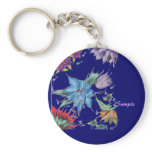 Water Flowers Customised Keychain