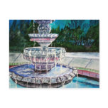 water fountain modern art acrylic painting postcards