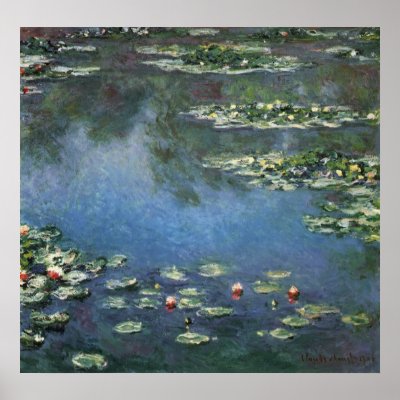 Water Lilies (1906) by Claude Monet Print by MasterpieceCafe