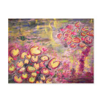 water lilies blooming post cards