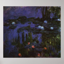 Water Lilies, Monet, Vintage Floral Impressionism Print