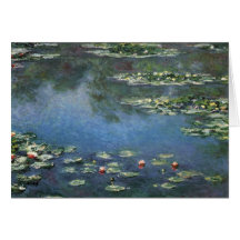 Water Lilies, Monet, Vintage Impressionism Flowers Greeting Card