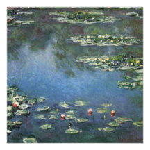 Water Lilies, Monet, Vintage Impressionism Flowers Personalized Announcements