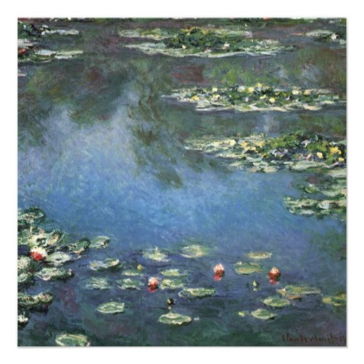 Water Lilies, Monet, Vintage Impressionism Flowers Personalized Announcements