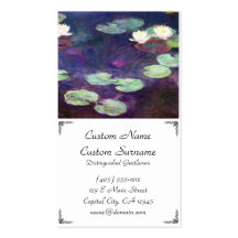Water Lilies, Pink, 1897-99 Claude Monet cool, old Business Card Templates
