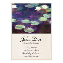 Water Lilies, Pink, 1897-99 Claude Monet cool, old Business Cards