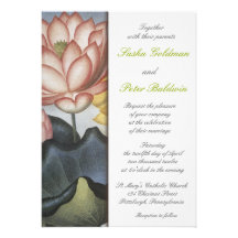 Water Lilly Floral Wedding Invitation