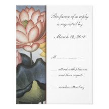Water Lilly Wedding Invitation RSVP