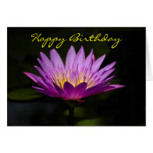 Water Lily Birthday Card
