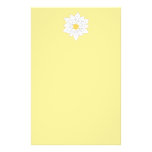 Water Lily Flower. White and Yellow. Style 2. Stationery Paper