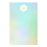 Water Lily on Pretty Pastel Background. Stationery Paper