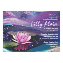 Water Lily Pond Bat Mitzvah Invitation Invite
