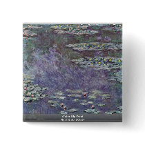 Water Lily Pond By Claude Monet Pinback Buttons