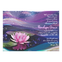 Water Lily Pond Jewish Baby Naming Invitation