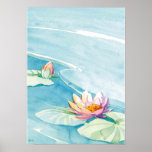 water lily watercolor posters