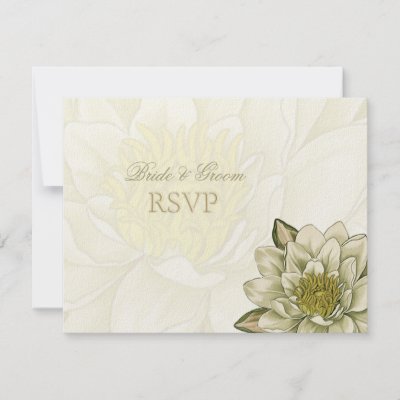 Water Lily Wedding RSVP card Invites by BluePlanet