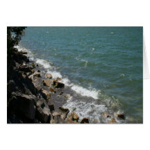 Water on the rocks greeting card