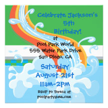 Water Park Pool Party Invitation