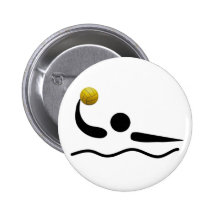 Water Polo Universal Sport Symbol Pinback Button