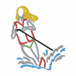 Water-skier Outline embroidered shirts