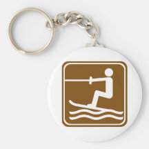 Water Skiing Highway Sign Key Chain