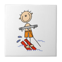 Water Skiing Stick Figure Tiles