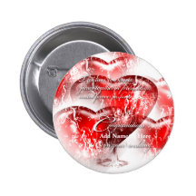 Water splash hearts congratulatory wedding Button