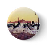 "Water Taxis" Gondola Scene Watercolor buttons