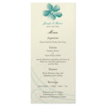 Watercolor Aqua Wedding Menu Card rack cards