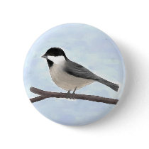 Watercolor Black-capped Chickadee Button