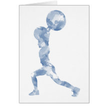 Watercolor Clean & Jerk in Blue Greeting Cards