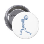 Watercolor Clean & Jerk in Blue Pinback Buttons