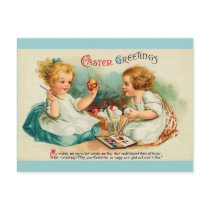 Watercolor Eggs Easter Greetings Post Card